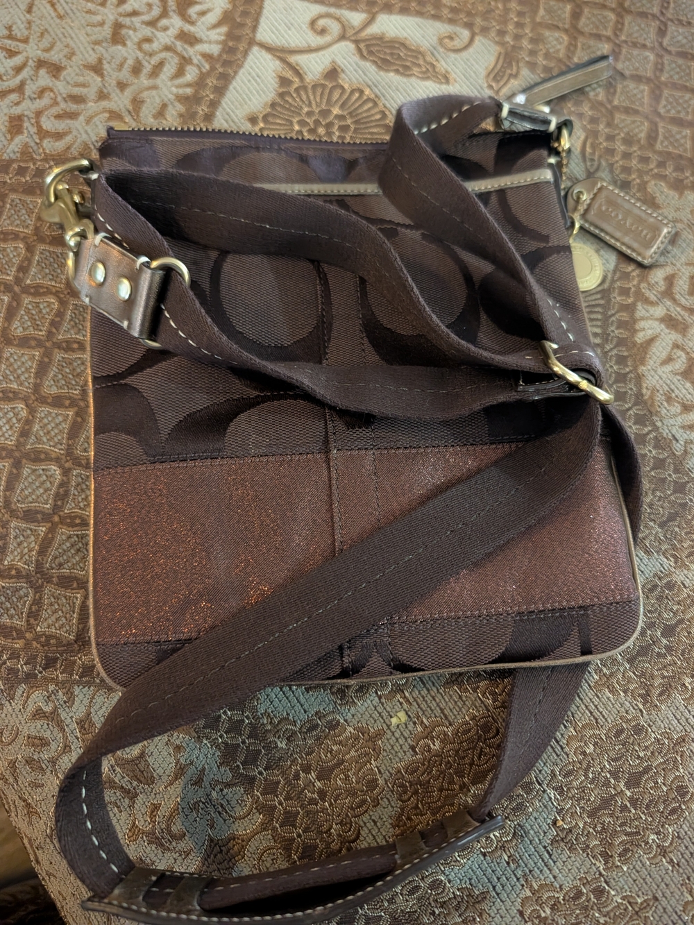 Coach Brown Signature Canvas Crossbody Bag - Picture 6 of 6